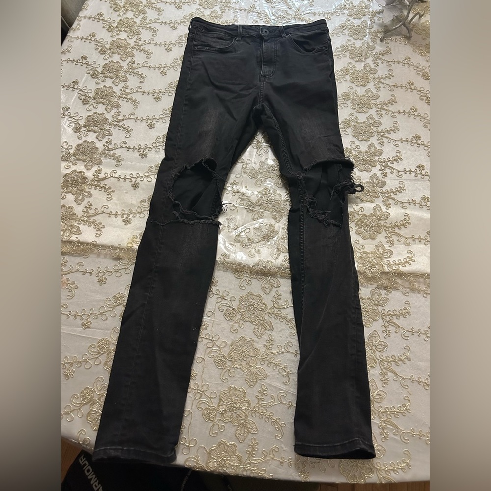 &Denim H&M Black Ripped Jeans